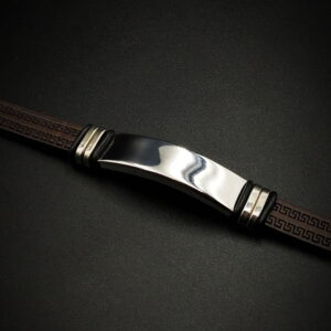 Ανδρικό Βραχιόλι με Δέρμα & Ατσάλι