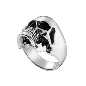 Ατσάλινο δαχτυλίδι με Νεκροκεφαλή