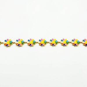 Βραχιόλι Χεριού με Μαργαρίτες & Σμάλτο