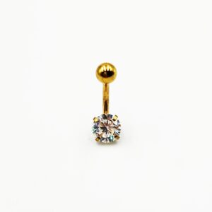 Επίχρυσο Σκουλαρίκι Αφαλού με Ζιργκόν