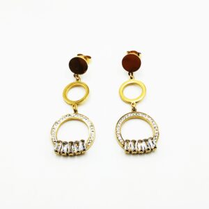 Ατσάλινα Επίχρυσα Κρεμαστά Σκουλαρίκια