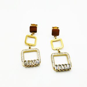 Ατσάλινα Επίχρυσα Κρεμαστά Σκουλαρίκια