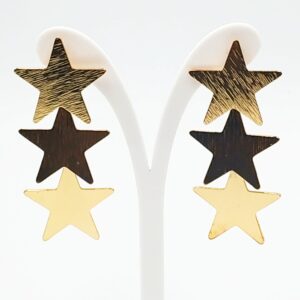 Κρεμαστά Σκουλαρίκια Αστέρια σε Χρυσό Χρώμα