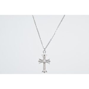 Ασημένιο Κολιέ με Σταυρό & Ζιρκον