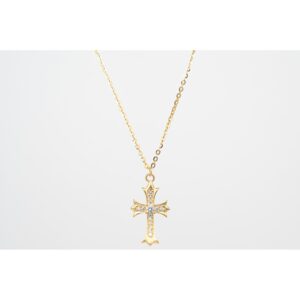 Ασημένιο Κολιέ με Σταυρό & Ζιρκον