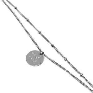 Ατσάλινο Διπλό Βραχιόλι Good Luck