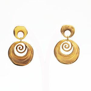 Ατσάλινα Κρεμαστά Σκουλαρίκια Επιχρυσωμένα