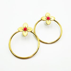 Ατσάλινα Σκουλαρίκια Καρωτοί Κρίκοι με Ζιρκόν