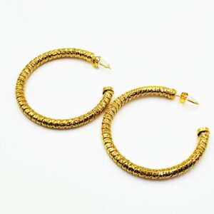 Ατσάλινα - Επίχρυσα Σκουλαρίκια Κρίκοι Στριφτοί