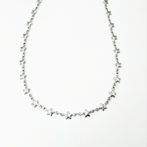 Ατσάλινο Κολιέ Αλυσίδα με Αστέρια