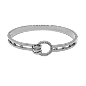 Ατσάλινη Χειροπέδα με Ζιρκον σε 2 Χρώματα