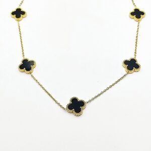 Ατσάλινο Επίχρυσο Κολιέ με Σταυρούς