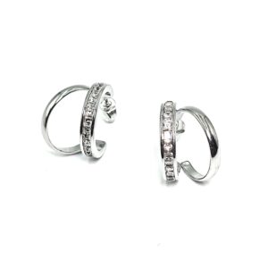 Ατσάλινοι Κρίκοι 20mm με Zircon σε Ασημί & Χρυσό