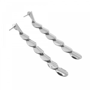 Κρεμαστά Ατσάλινα Σκουλαρίκια σε Ασημί & Χρυσό