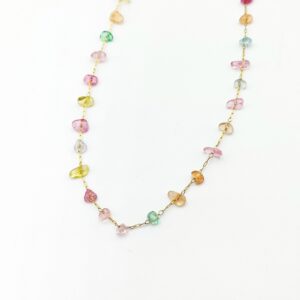 Επίχρυσο Κολιέ από Ατσάλι με Πέτρες