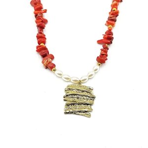 Κολιέ Κοράλλι & Πέρλα