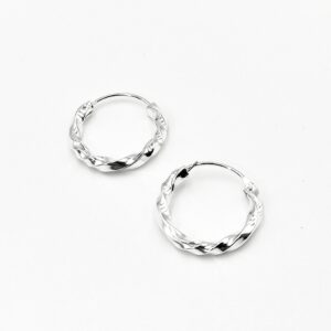 Ασημένιοι Στριφτοί Κρίκοι 1,5cm