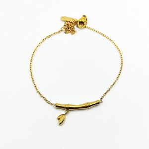 Ατσάλινο Επίχρυσο Βραχιόλι με Μπαμπού