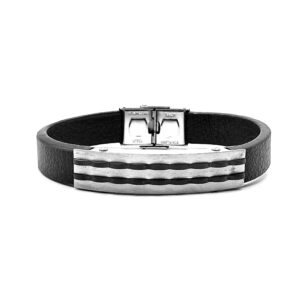 Δερμάτινο Βραχιόλι με Ατσάλινο Στοιχείο