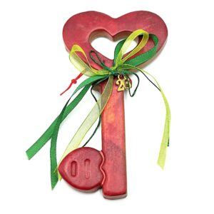 Χειροποίητο Κεραμικό Κλειδί σε Κόκκινο