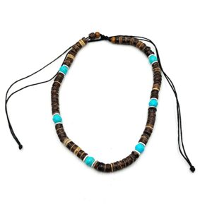 Κολιέ με Ξύλινες Χάντρες σε 2 Χρώματα