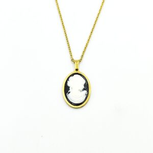 Ατσάλινο Κολιέ με Cameo σε 3 Χρώματα