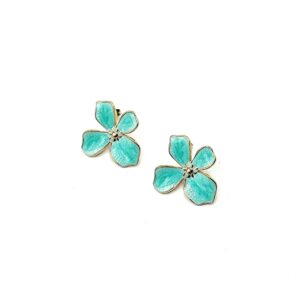 Ατσάλινα Σκουλαρίκια Λουλούδια με Σμάλτο